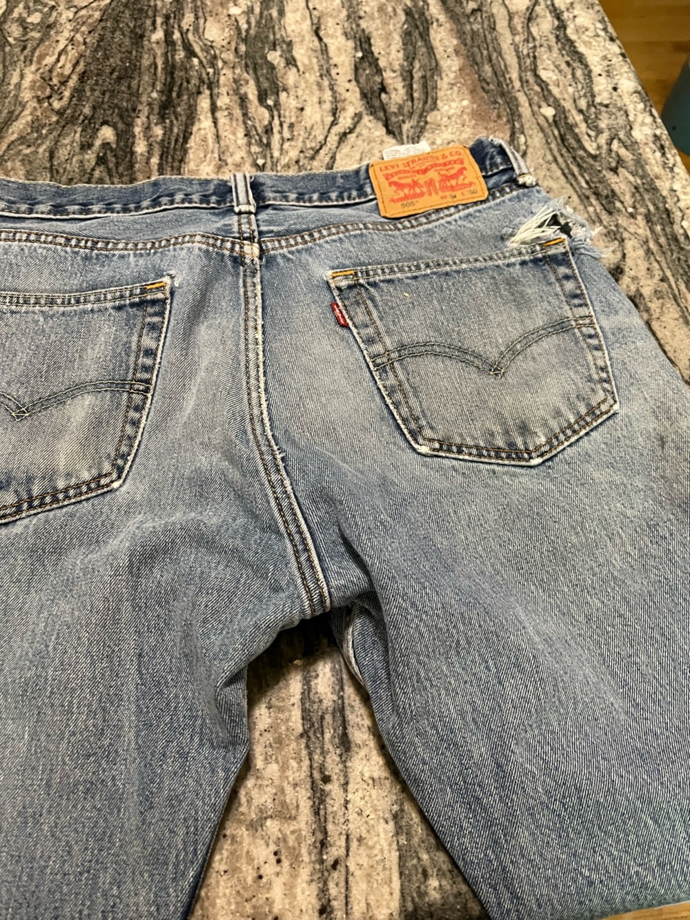 Levi's Men's Vintage Light Wash Blue Straight Jeans. Well worn - holes free!